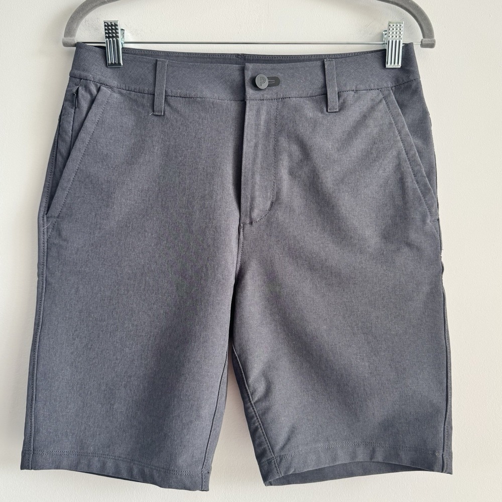 Public Rec Golf Shorts Gray Performance Stretch Flat Front Casual Pocket 28"X 8"